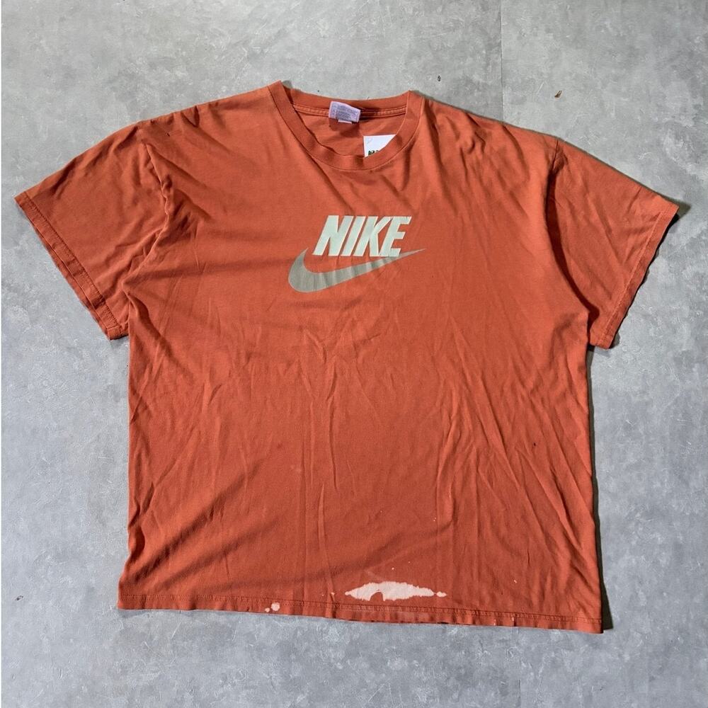 90s Vintage Nike Distressed Orange T-Shirt -XL